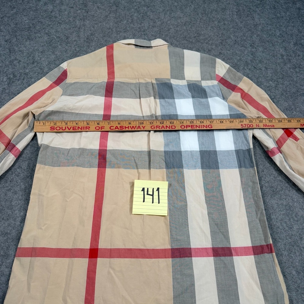 Burberry Brit Nova Check Half Button 3/4 Sleeve Popover Top Women's Size Medium - Picture 7 of 7